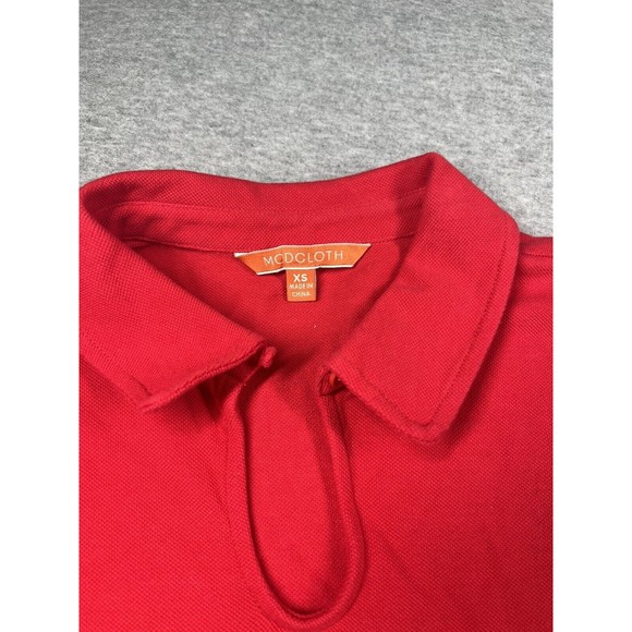 ModCloth red key hole cap sleeve polo‎ collared short sleeve XS - Picture 2 of 7